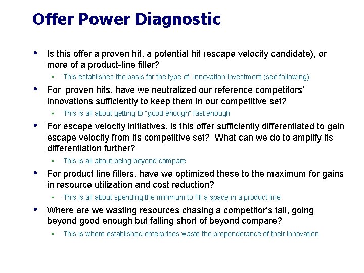 Offer Power Diagnostic • Is this offer a proven hit, a potential hit (escape Offer Power Diagnostic • Is this offer a proven hit, a potential hit (escape