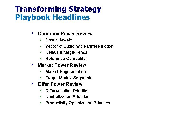 Transforming Strategy Playbook Headlines • Company Power Review • • • Crown Jewels Vector Transforming Strategy Playbook Headlines • Company Power Review • • • Crown Jewels Vector