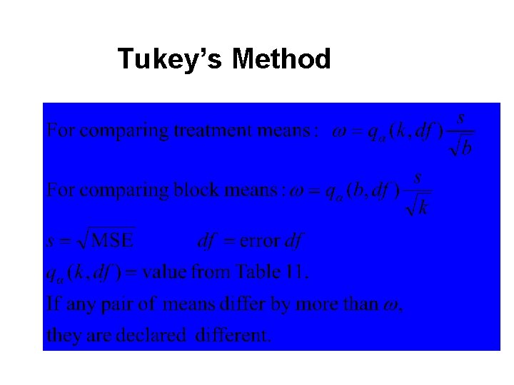 Tukey’s Method 