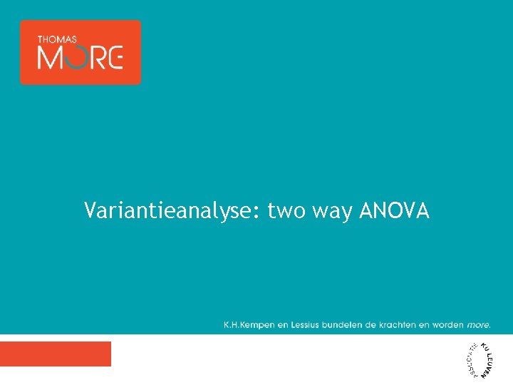 Variantieanalyse: two way ANOVA 