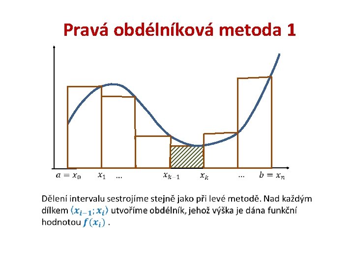 Pravá obdélníková metoda 1 Pravá obdélníková metoda 1