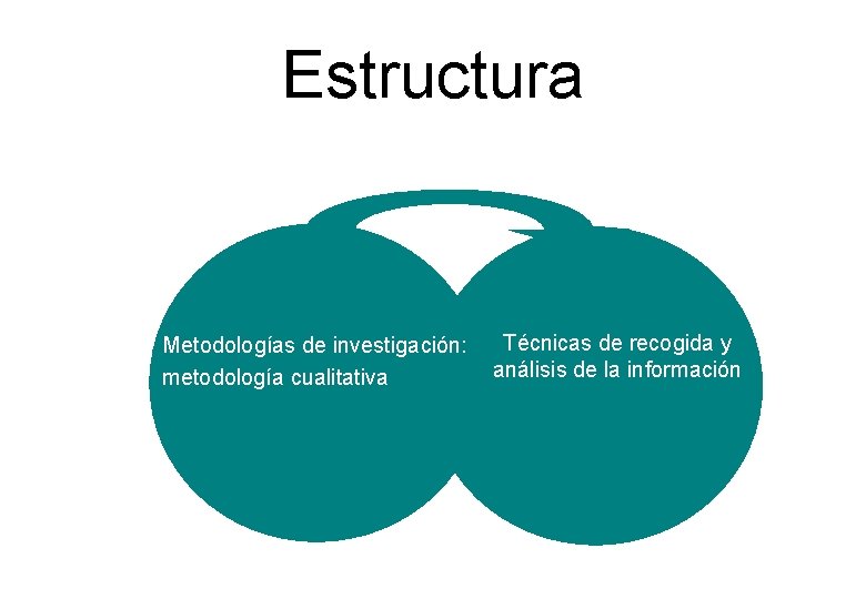 Estructura Metodologías de investigación: metodología cualitativa Técnicas de recogida y análisis de la información