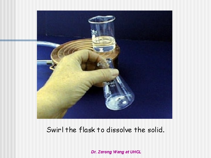Swirl the flask to dissolve the solid. Dr. Zerong Wang at UHCL 