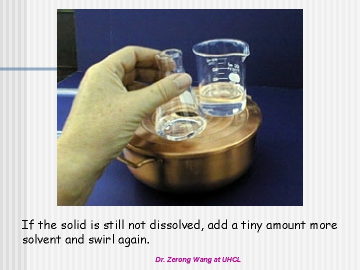 If the solid is still not dissolved, add a tiny amount more solvent and