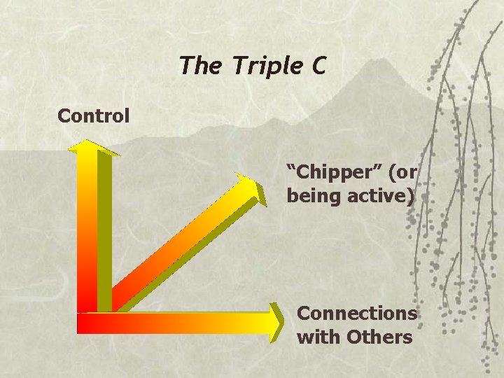 The Triple C Control “Chipper” (or being active) Connections with Others 