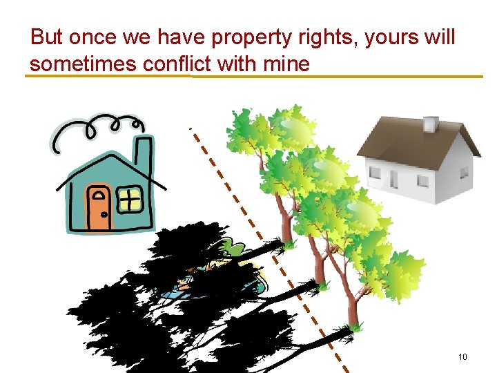 But once we have property rights, yours will sometimes conflict with mine 10 But once we have property rights, yours will sometimes conflict with mine 10