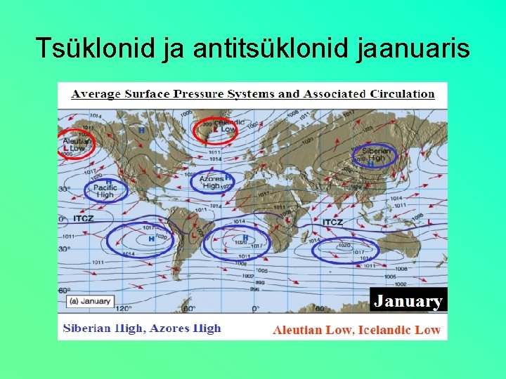 Tsüklonid ja antitsüklonid jaanuaris 