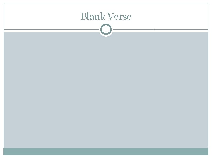 Blank Verse 