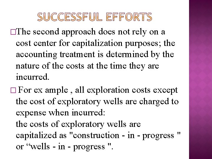�The second approach does not rely on a cost center for capitalization purposes; the