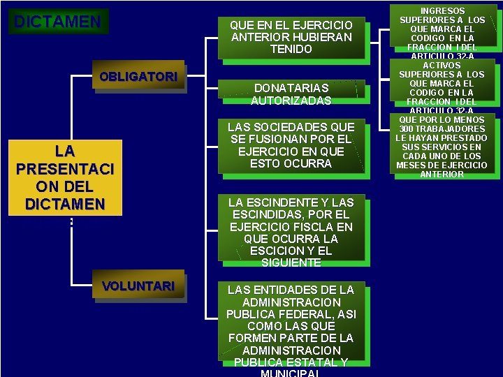 DICTAMEN QUE EN EL EJERCICIO ANTERIOR HUBIERAN TENIDO OBLIGATORI O DONATARIAS AUTORIZADAS LAS SOCIEDADES