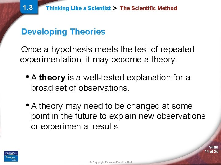 1. 3 Thinking Like a Scientist > The Scientific Method Developing Theories Once a