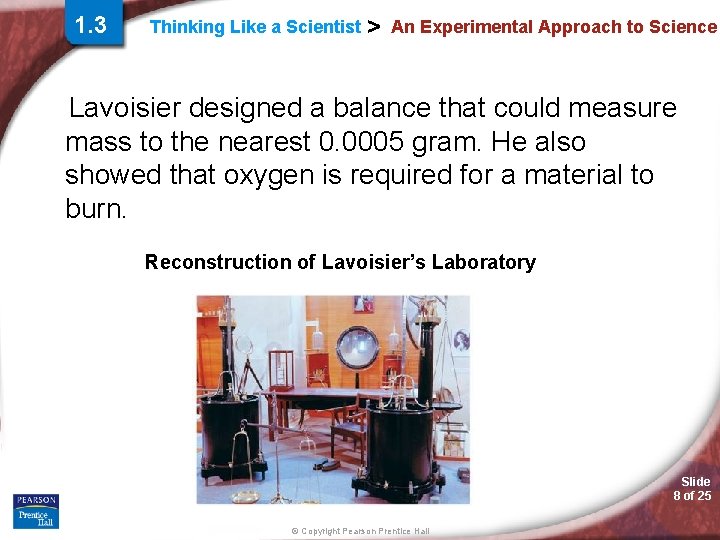 1. 3 Thinking Like a Scientist > An Experimental Approach to Science Lavoisier designed