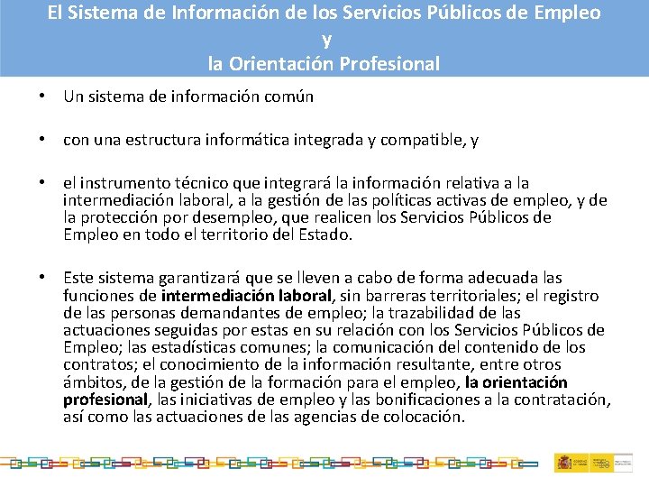 El Sistema de Información de los Servicios Públicos de Empleo y la Orientación Profesional