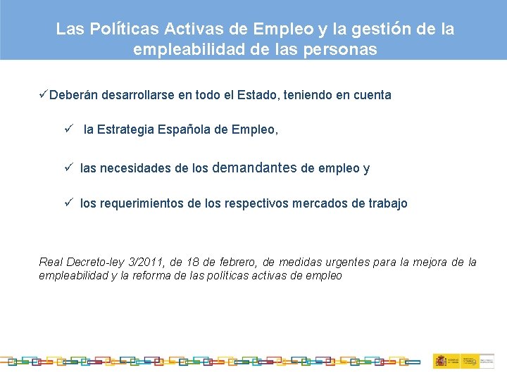 Las Políticas Activas de Empleo y la gestión de la empleabilidad de las personas