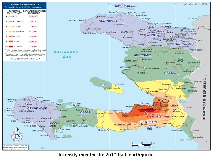 Intensity map for the 2010 Haiti earthquake 
