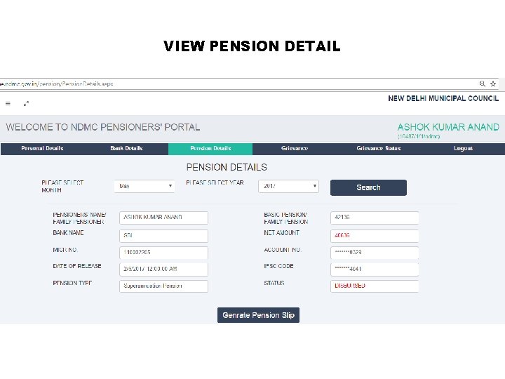 VIEW PENSION DETAIL 