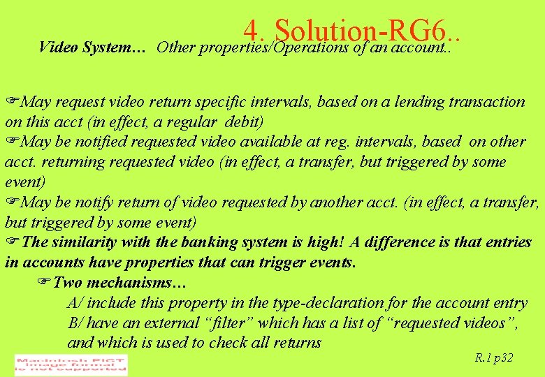 4. Solution-RG 6. . Video System… Other properties/Operations of an account. . FMay request