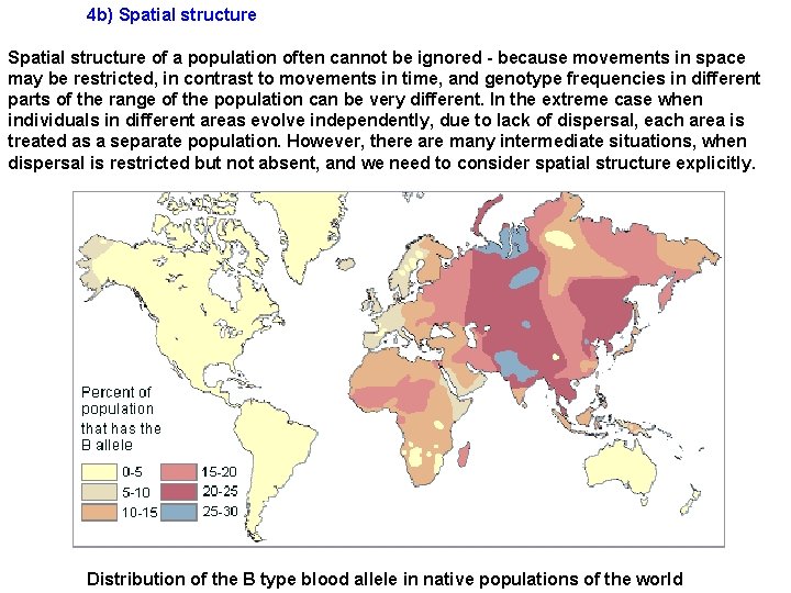  4 b) Spatial structure of a population often cannot be ignored - because