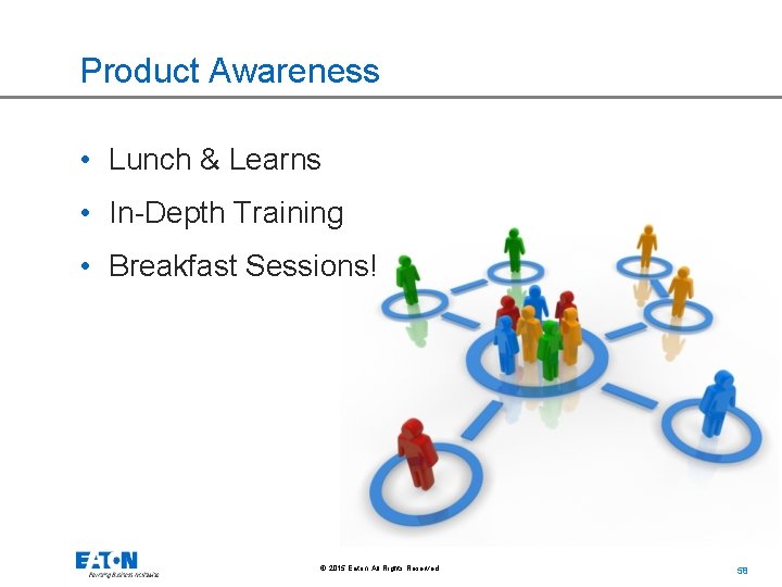 Product Awareness • Lunch & Learns • In-Depth Training • Breakfast Sessions! © 2015