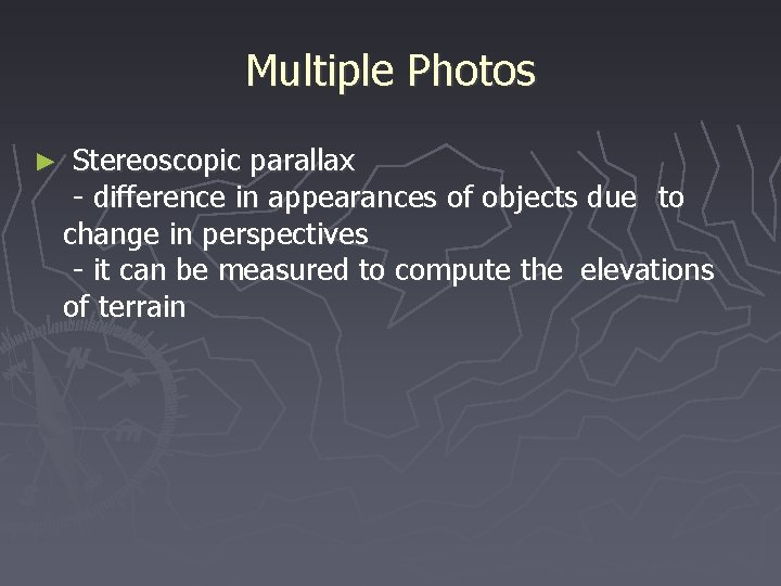 Multiple Photos ► Stereoscopic parallax - difference in appearances of objects due to change