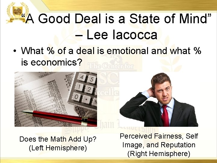 “A Good Deal is a State of Mind” – Lee Iacocca • What % “A Good Deal is a State of Mind” – Lee Iacocca • What %