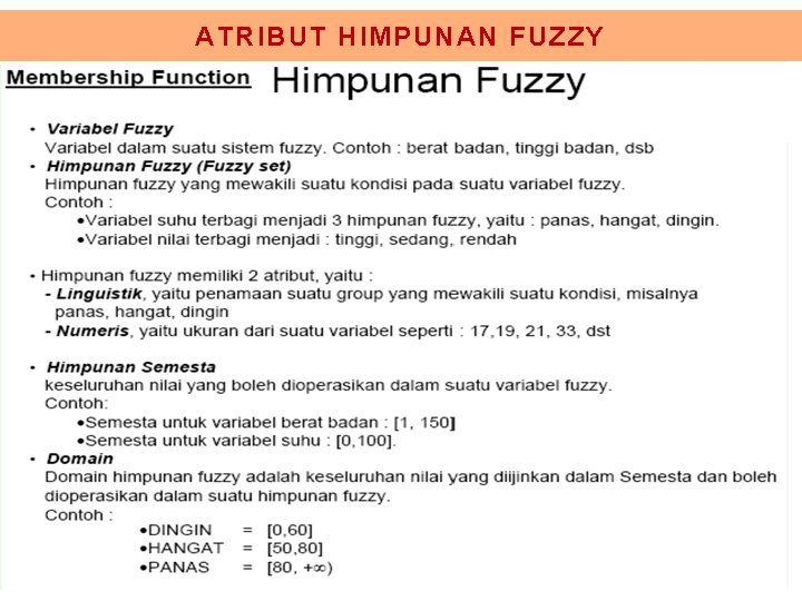 ATRIBUT HIMPUNAN FUZZY 