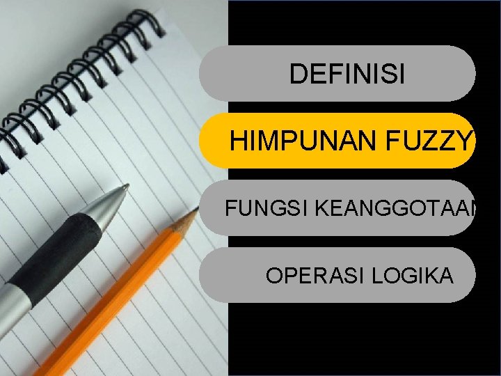 DEFINISI HIMPUNAN FUZZY FUNGSI KEANGGOTAAN OPERASI LOGIKA 