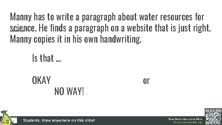 Manny has to write a paragraph about water resources for science. He finds a