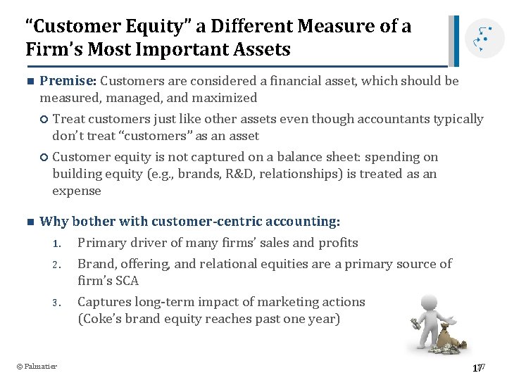 “Customer Equity” a Different Measure of a Firm’s Most Important Assets n Premise: Customers