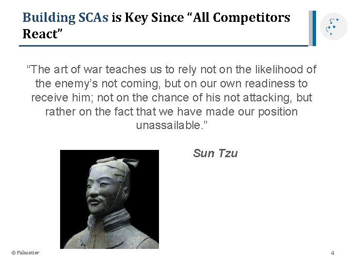 Building SCAs is Key Since “All Competitors React” “The art of war teaches us