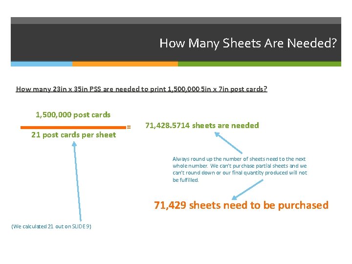 How Many Sheets Are Needed? How many 23 in x 35 in PSS are