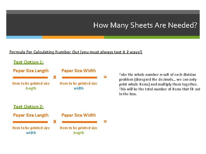 How Many Sheets Are Needed? Formula For Calculating Number Out (you must always test