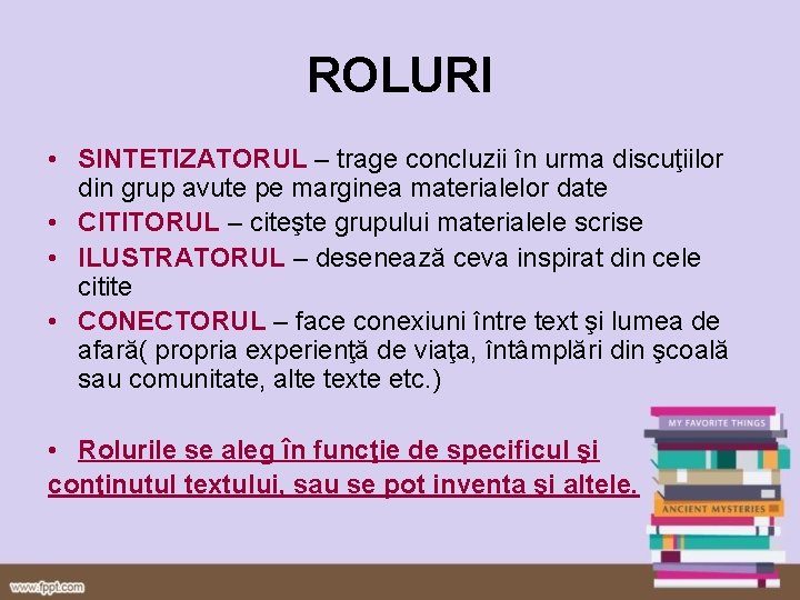 ROLURI • SINTETIZATORUL – trage concluzii în urma discuţiilor din grup avute pe marginea ROLURI • SINTETIZATORUL – trage concluzii în urma discuţiilor din grup avute pe marginea
