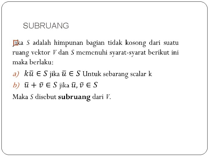 SUBRUANG � 