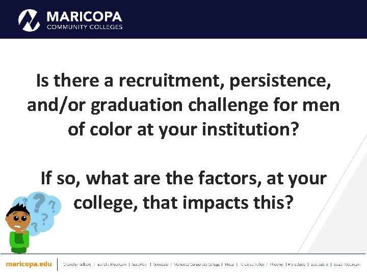 Is there a recruitment, persistence, and/or graduation challenge for men of color at your
