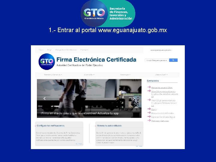 1. - Entrar al portal www. eguanajuato. gob. mx 