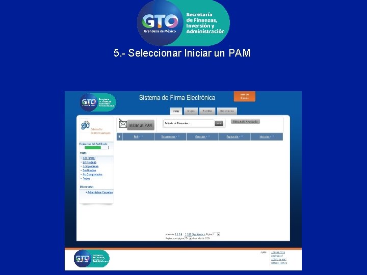 5. - Seleccionar Iniciar un PAM 
