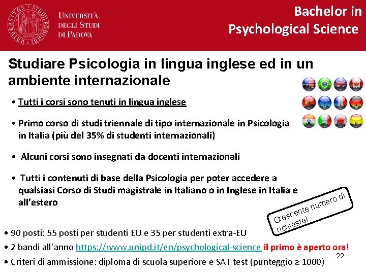 Bachelor in Psychological Science Studiare Psicologia in lingua inglese ed in un ambiente internazionale
