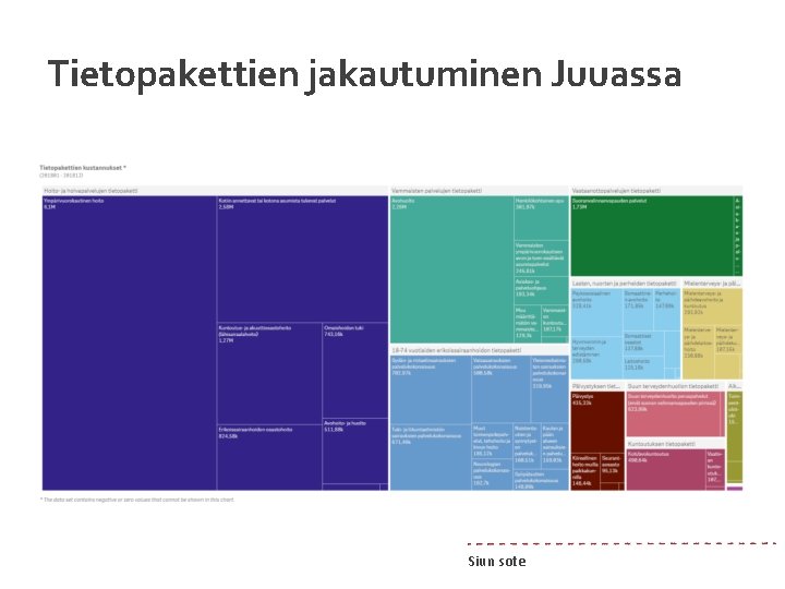 Tietopakettien jakautuminen Juuassa Siun sote 