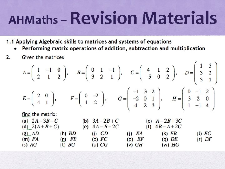 AHMaths – Revision Materials 