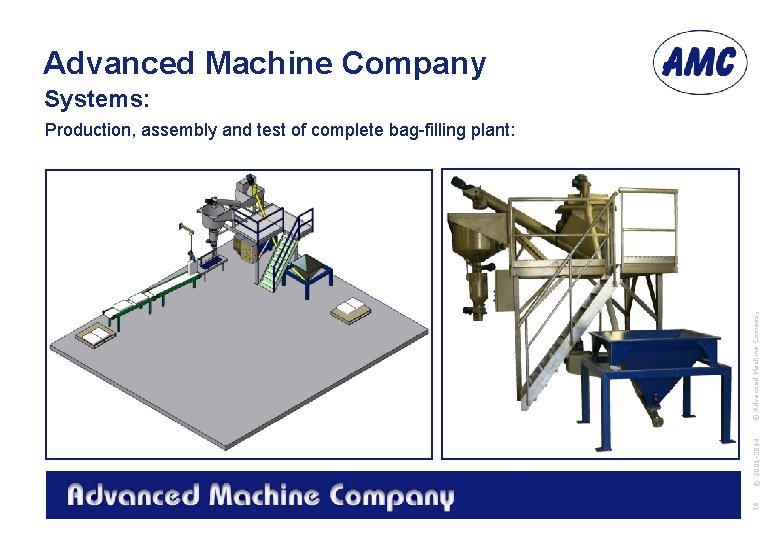 Advanced Machine Company Systems: 16 © 2001 -2014 © Advanced Machine Company Production, assembly