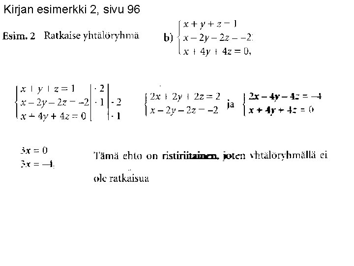 Kirjan esimerkki 2, sivu 96 