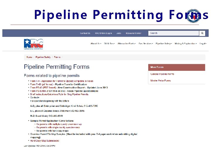Pipeline Permitting Forms 