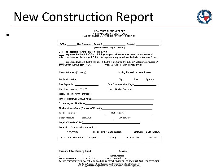 New Construction Report • 