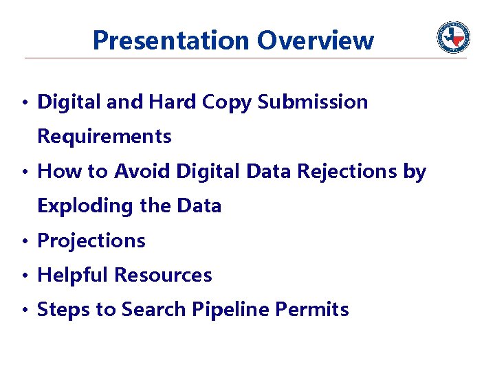 Presentation Overview • Digital and Hard Copy Submission Requirements • How to Avoid Digital