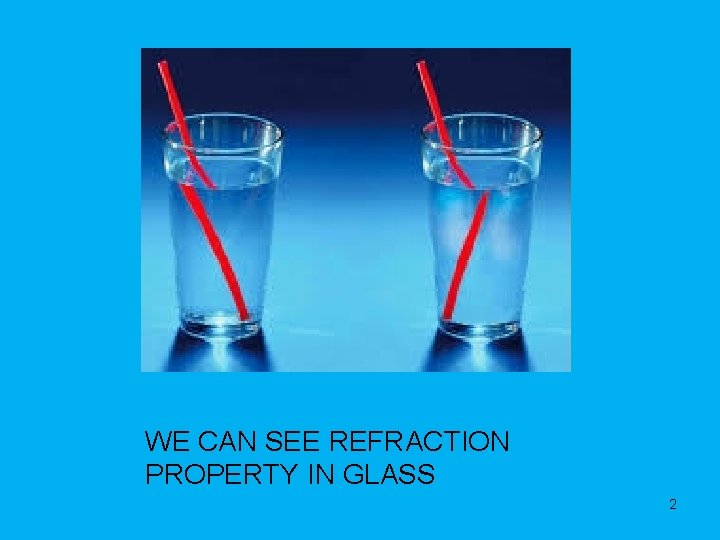 WE CAN SEE REFRACTION PROPERTY IN GLASS 2 