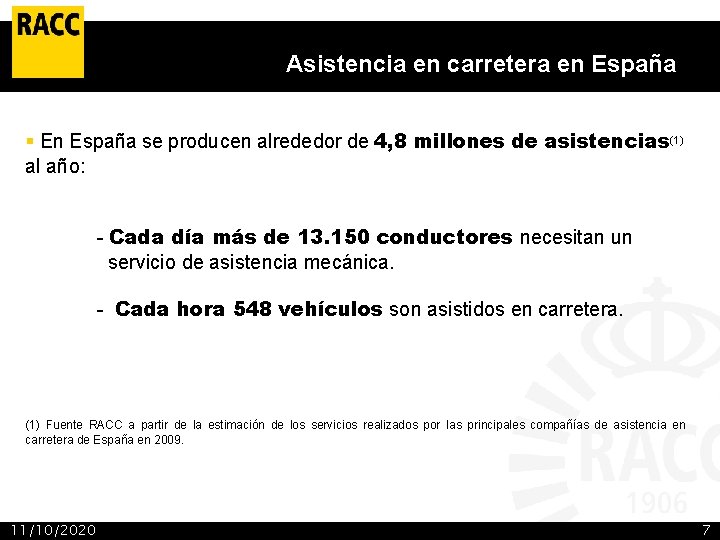 Asistencia en carretera en España § En España se producen alrededor de 4, 8