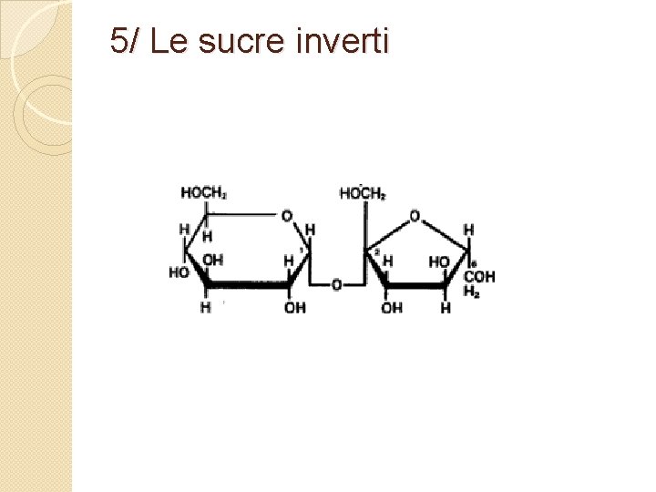 5/ Le sucre inverti 