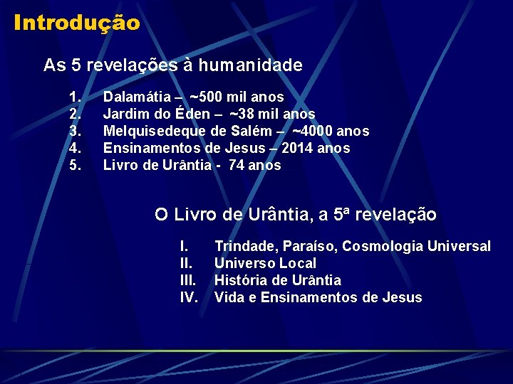 Introdução As 5 revelações à humanidade 1. 2. 3. 4. 5. Dalamátia – ~500