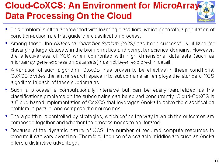 Cloud-Co. XCS: An Environment for Micro. Array Data Processing On the Cloud IBM Power Cloud-Co. XCS: An Environment for Micro. Array Data Processing On the Cloud IBM Power